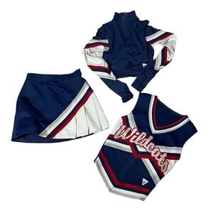Kids Wildcats Cheerleader Matching Set - Navy and White